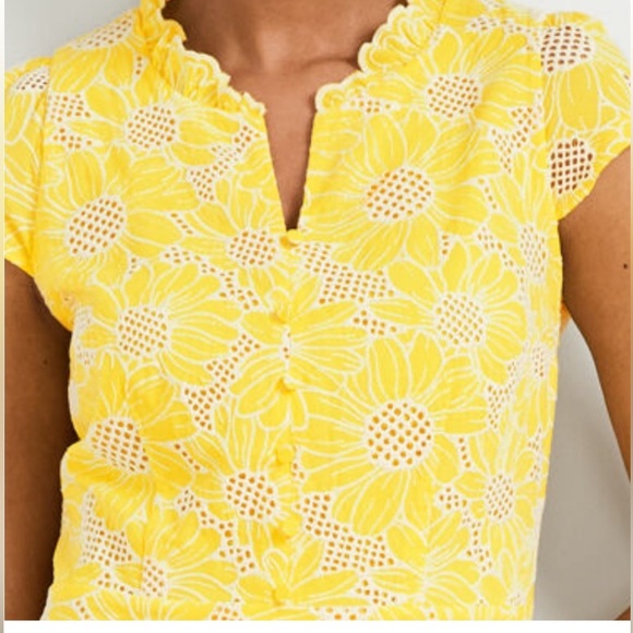 Talbots Embroidered Yellow & White Dress - Picture 2 of 8